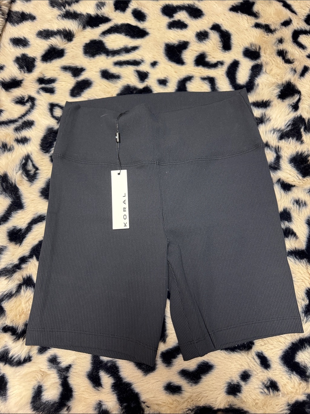 Koral Women's Ribbed High-Rise Bike Shorts — Black